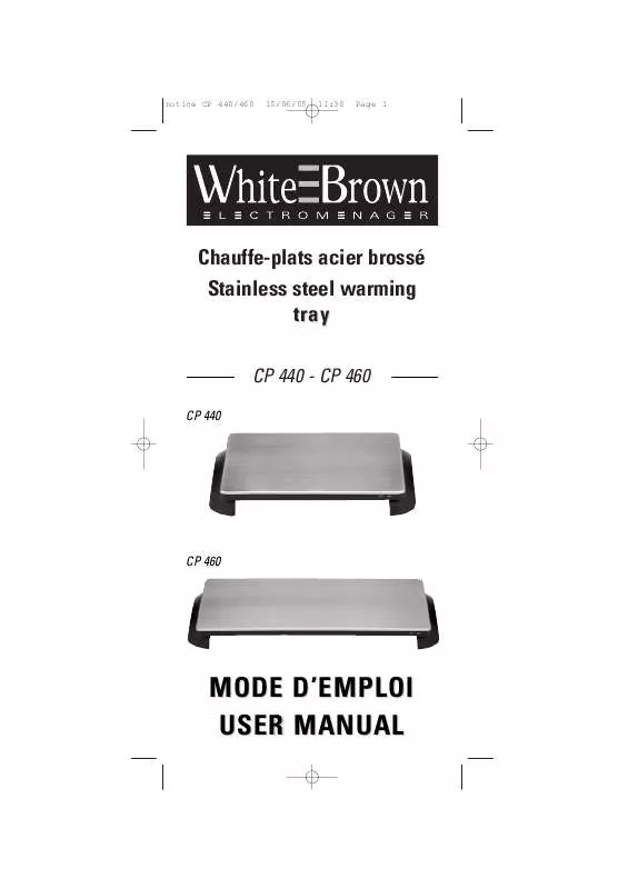 Mode d'emploi WHITE BROWN CP 460