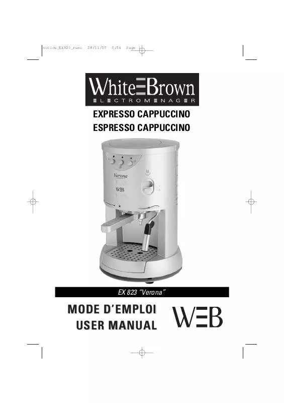 Mode d'emploi WHITE BROWN EX 823