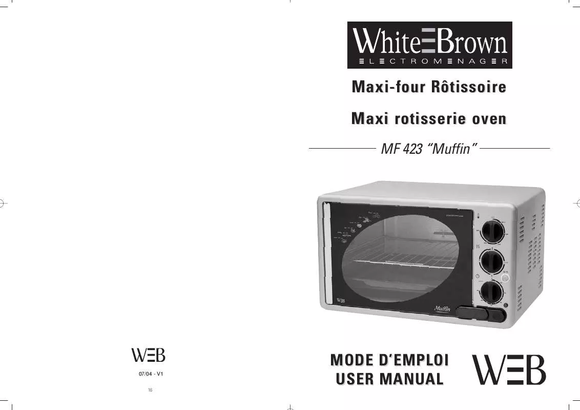 Mode d'emploi WHITE BROWN MF 423