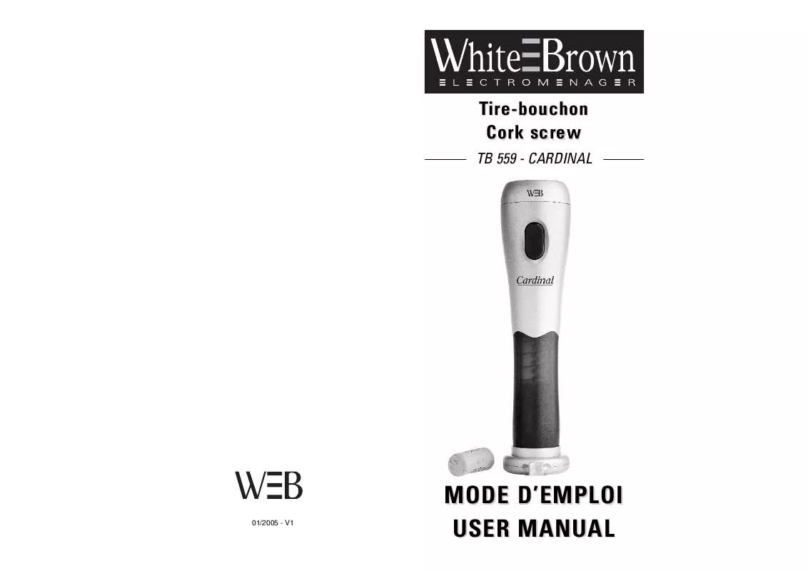 Mode d'emploi WHITE BROWN TB 559