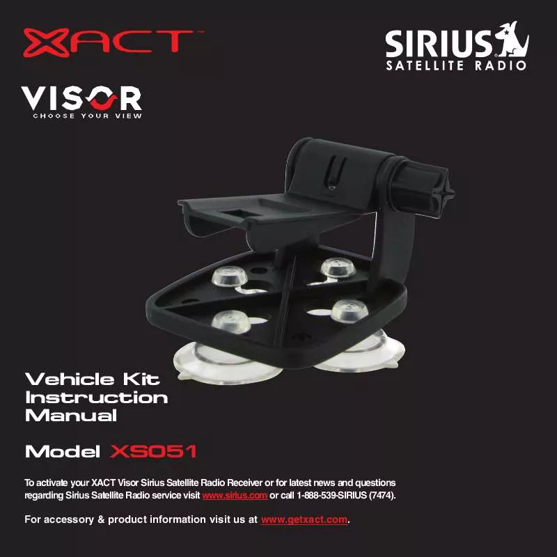 Mode d'emploi XACT VISOR XS051