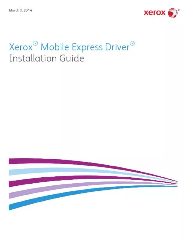 Mode d'emploi XEROX MOBILE  DRIVER