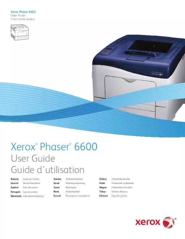 Mode d'emploi XEROX PHASER 6600