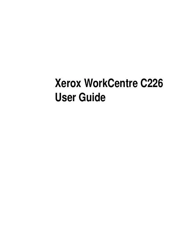 Mode d'emploi XEROX WORKCENTRE C226