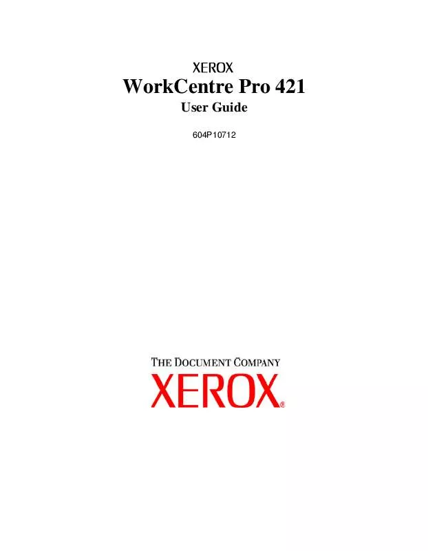Mode d'emploi XEROX WORKCENTRE PRO 421DEI