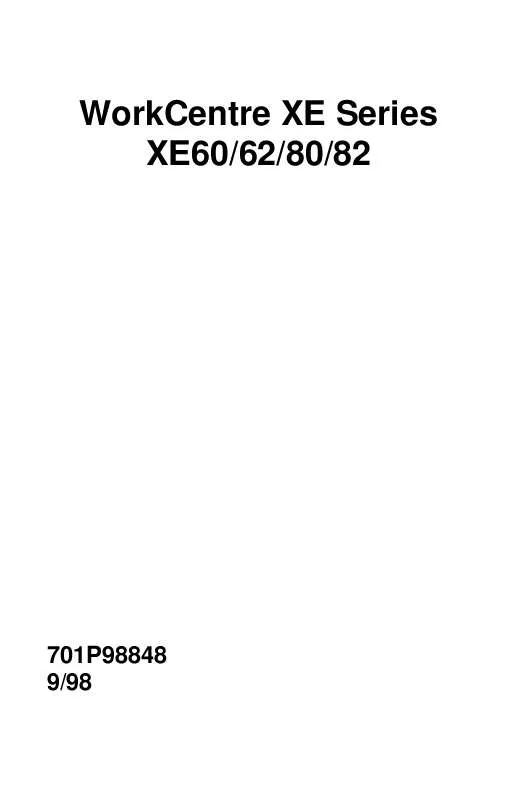 Mode d'emploi XEROX WORKCENTRE XE82
