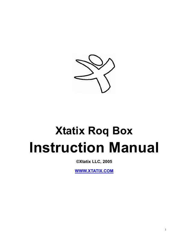 Mode d'emploi XTATIX ROQ BOX