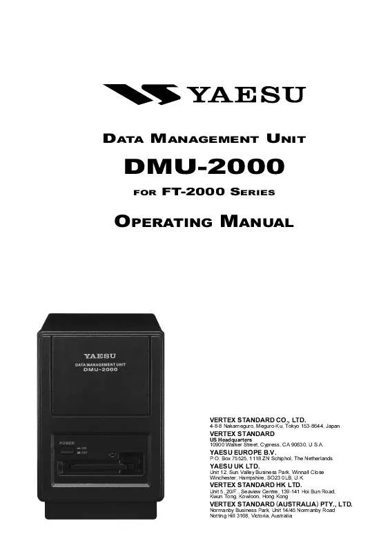 Mode d'emploi YAESU DMU-2000