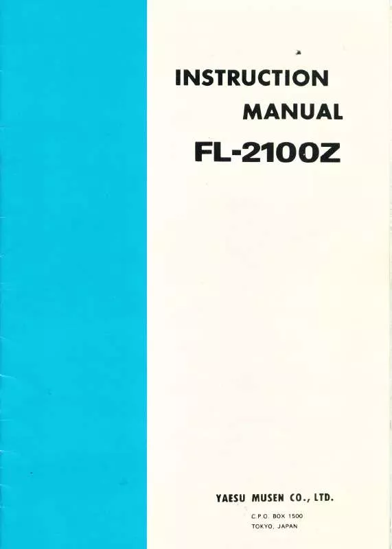 Mode d'emploi YAESU FL-2100Z