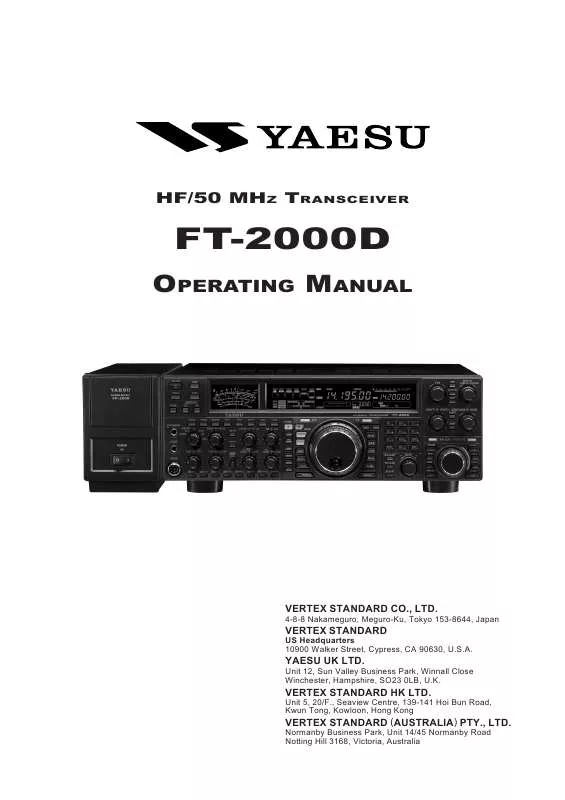 Mode d'emploi YAESU FT-2000D