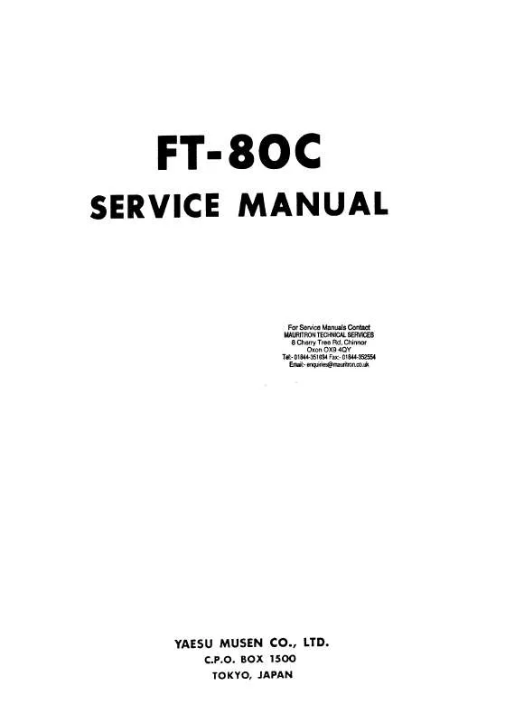 Mode d'emploi YAESU FT-80C