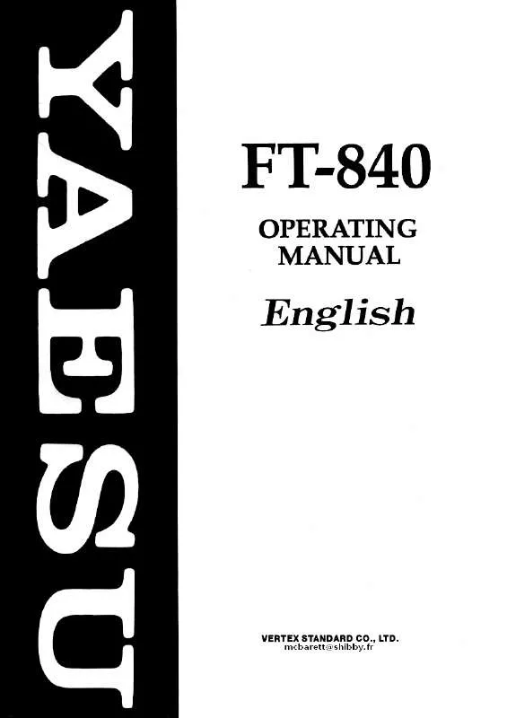 Mode d'emploi YAESU FT-840