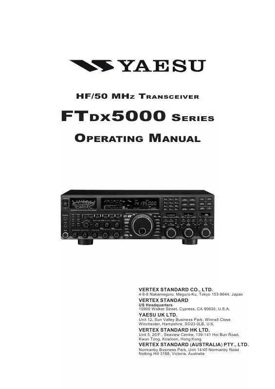 Mode d'emploi YAESU FTDX5000