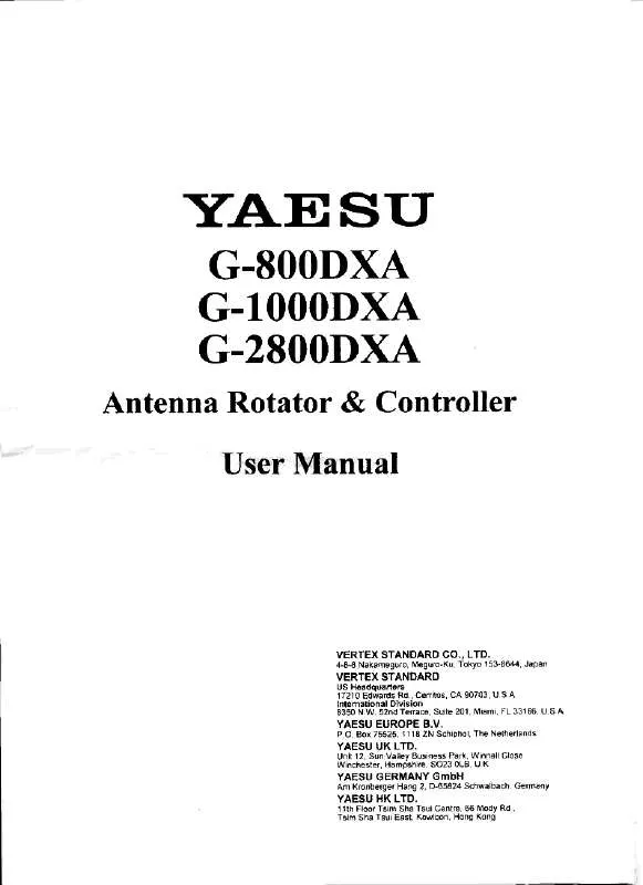 Mode d'emploi YAESU G-2800DXA