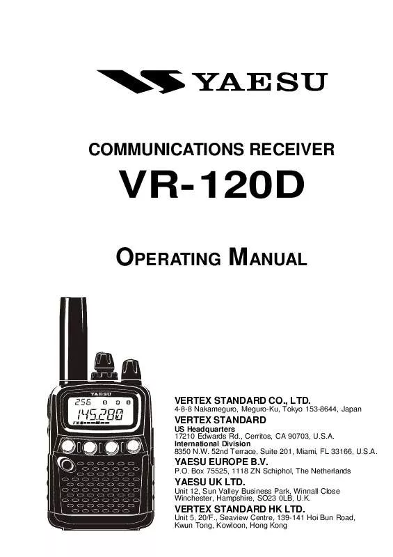 Mode d'emploi YAESU VR-120D
