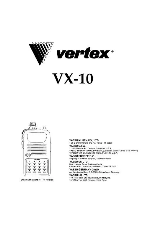 Mode d'emploi YAESU VX-10