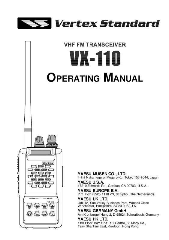Mode d'emploi YAESU VX-110