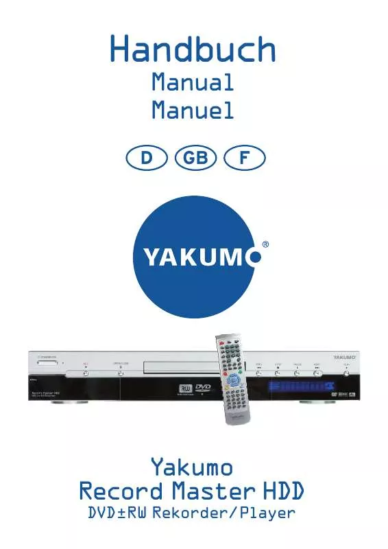 Mode d'emploi YAKUMO RECORD MASTER HDD