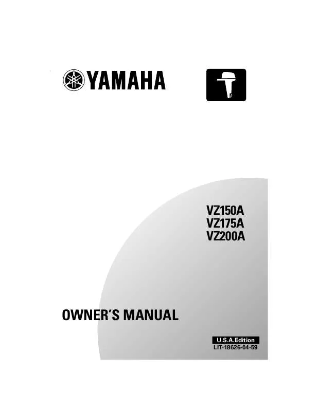 Mode d'emploi YAMAHA 200 2.6L V MAX HPDI-2002