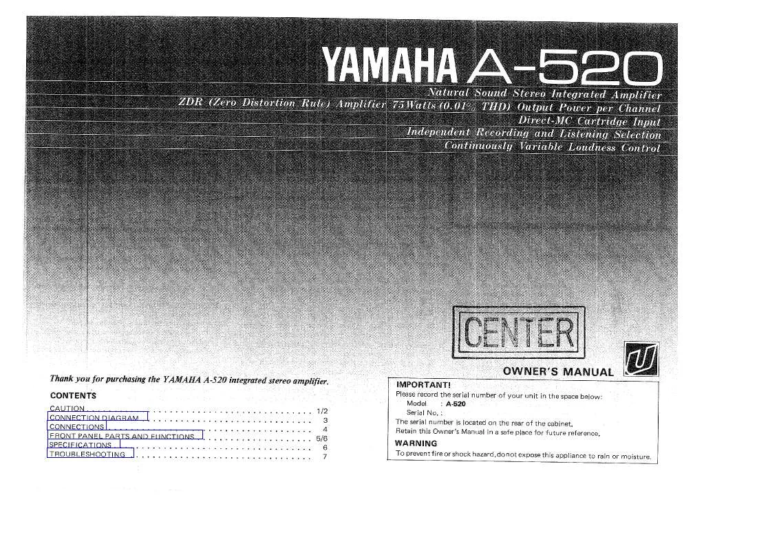 Mode d'emploi YAMAHA A-520