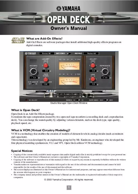 Mode d'emploi YAMAHA ADD-ON EFFECTS-AE021-