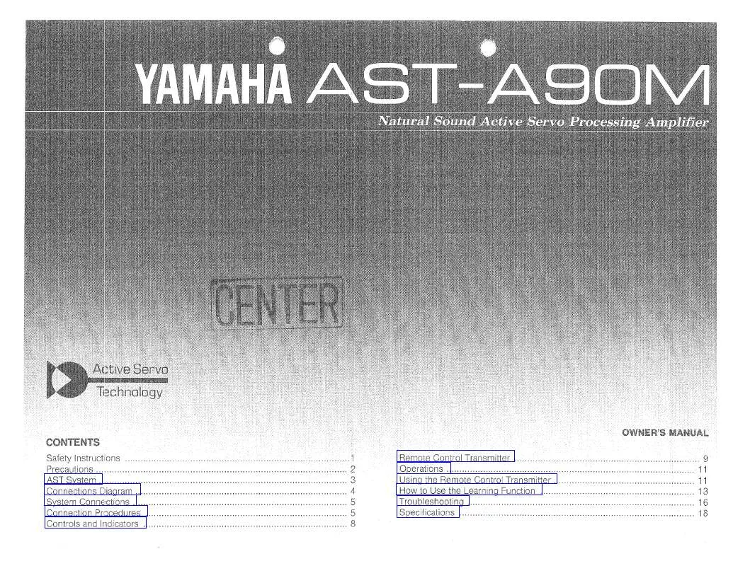 Mode d'emploi YAMAHA AST-A90M