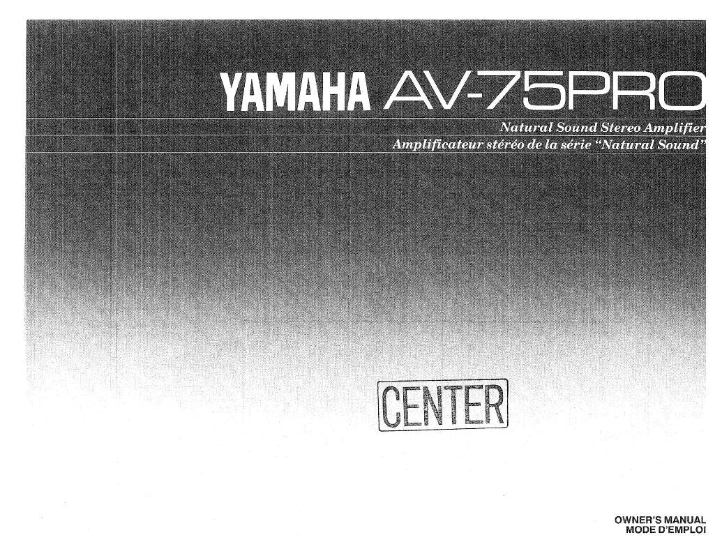 Mode d'emploi YAMAHA AV-75PRO