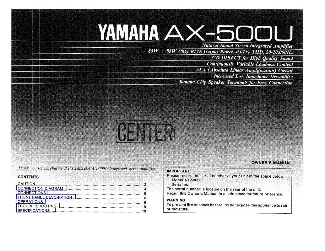 Mode d'emploi YAMAHA AX-500