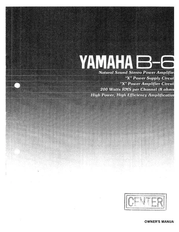 Mode d'emploi YAMAHA B-6