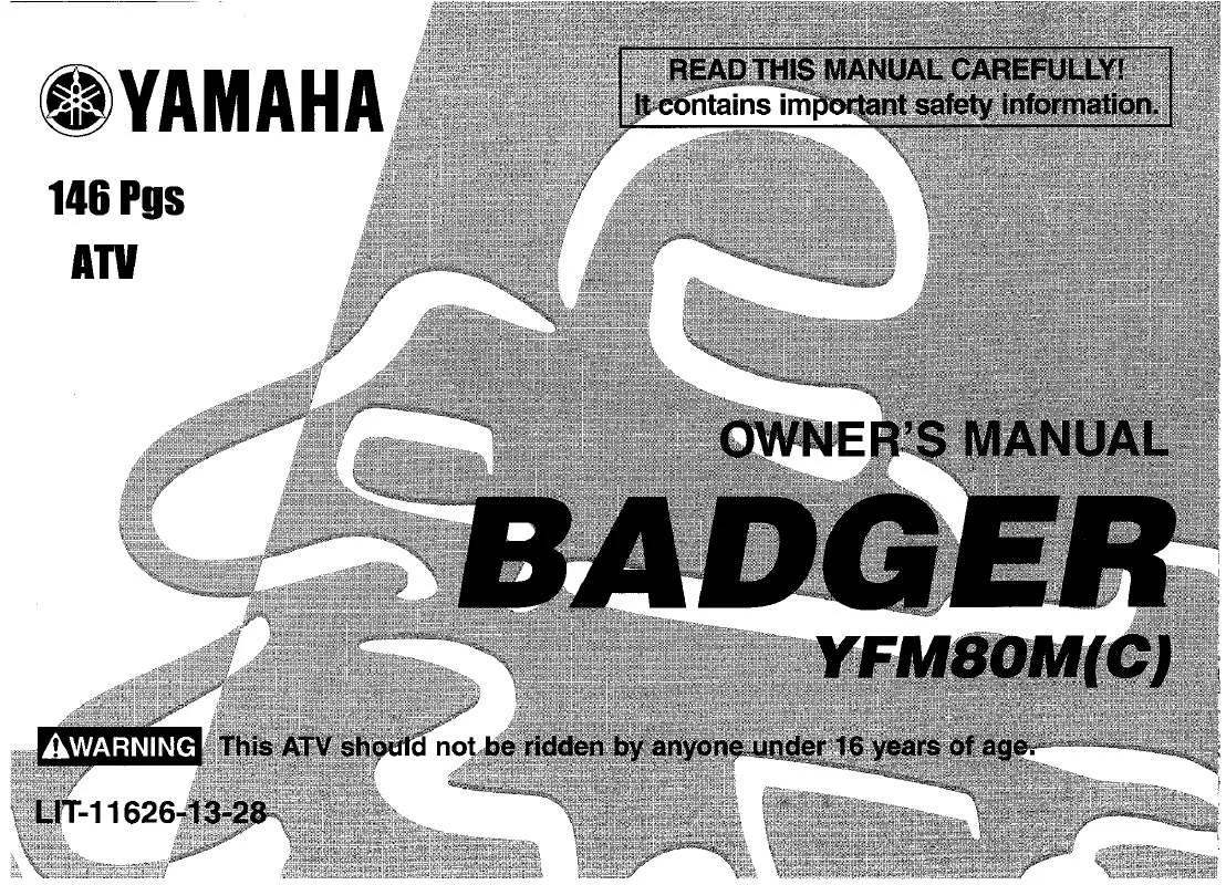 Mode d'emploi YAMAHA BADGER CALIFORNIA-2000