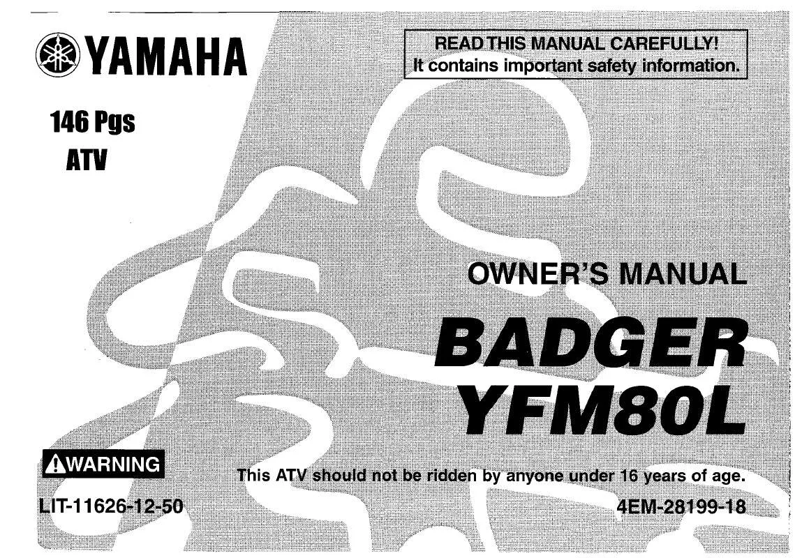 Mode d'emploi YAMAHA BADGER-1999