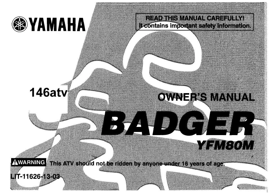 Mode d'emploi YAMAHA BADGER-2000
