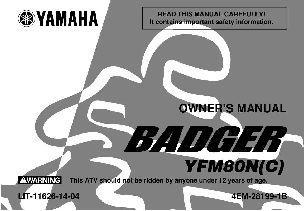 Mode d'emploi YAMAHA BADGER-2001
