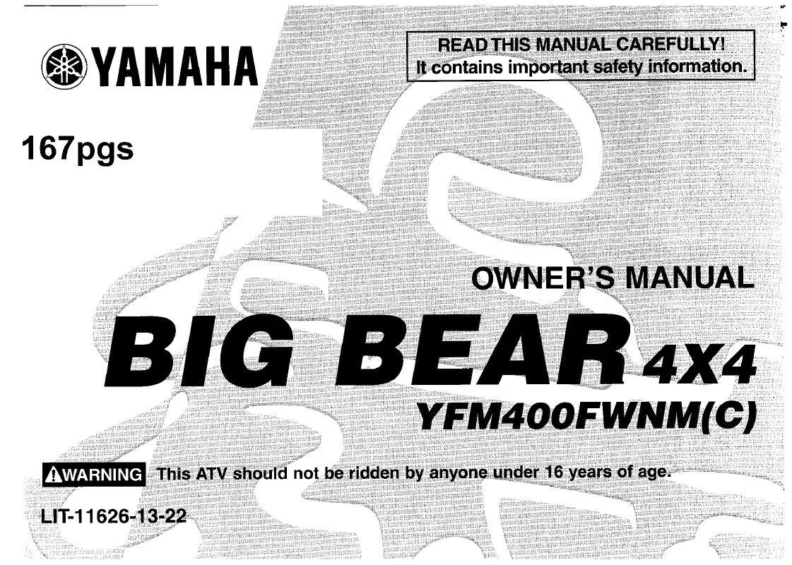 Mode d'emploi YAMAHA BIG BEAR 400 4X4-2000
