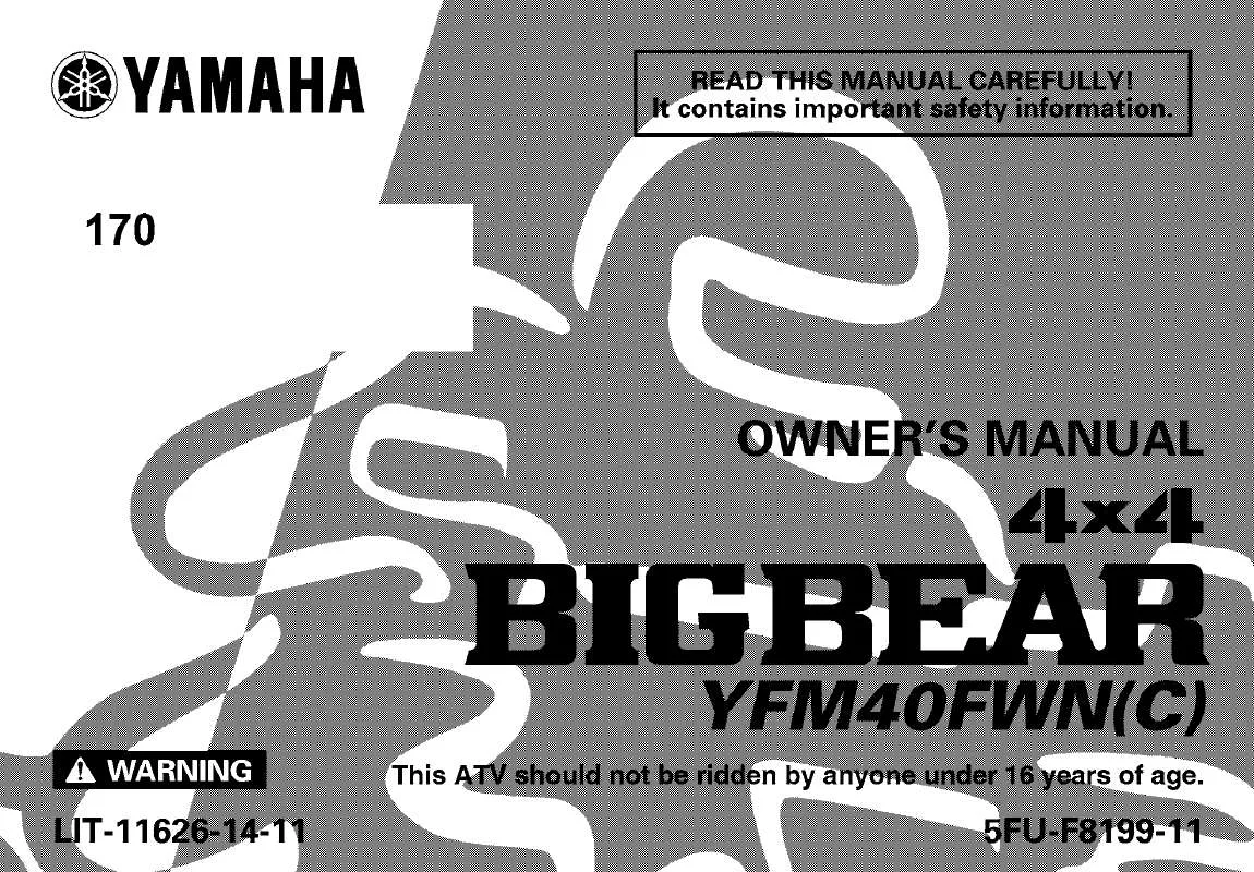 Mode d'emploi YAMAHA BIG BEAR 400 4X4-2001