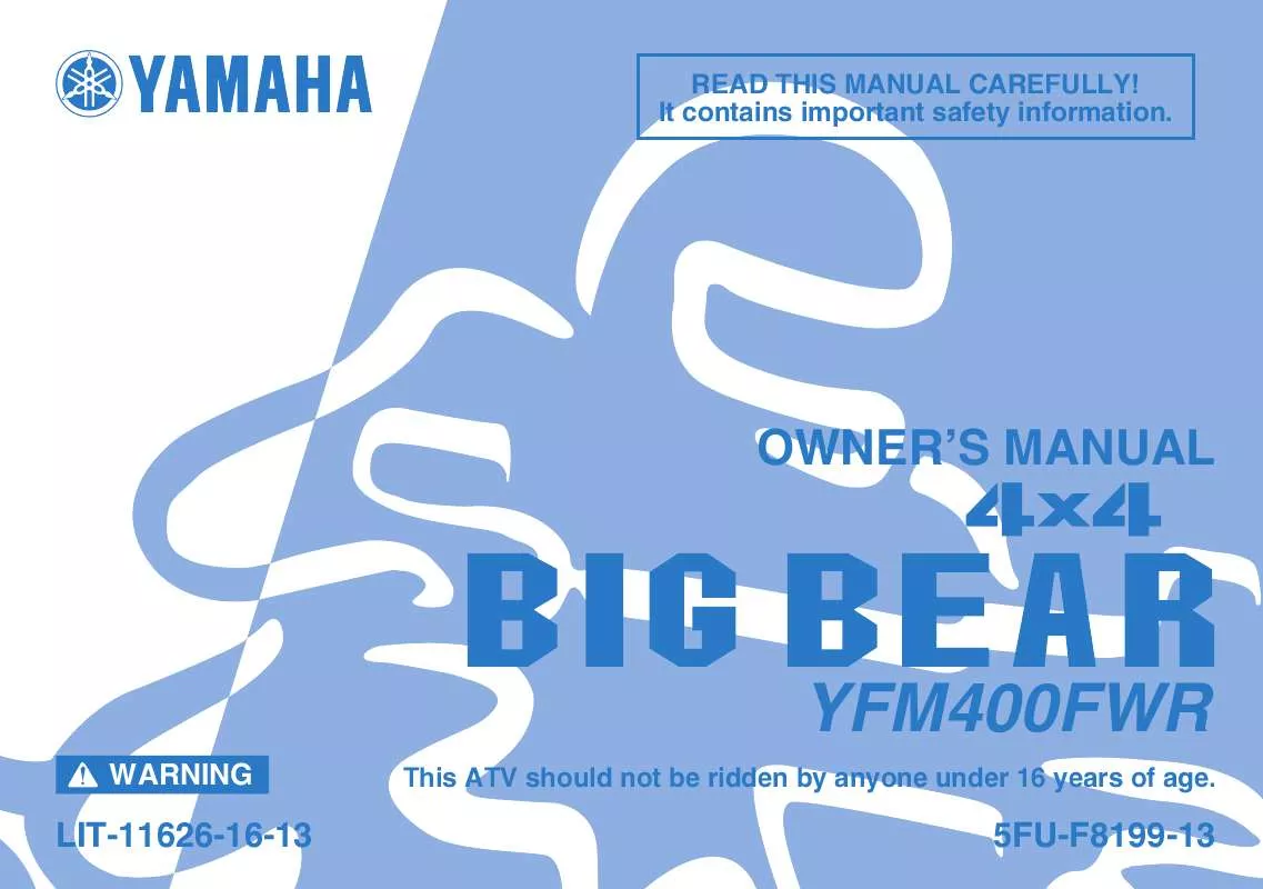 Mode d'emploi YAMAHA BIG BEAR 400 4X4-2003