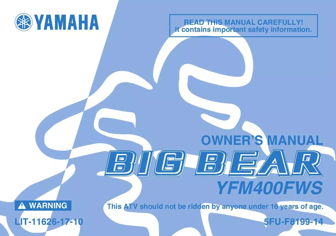 Mode d'emploi YAMAHA BIG BEAR 400 4X4-2004