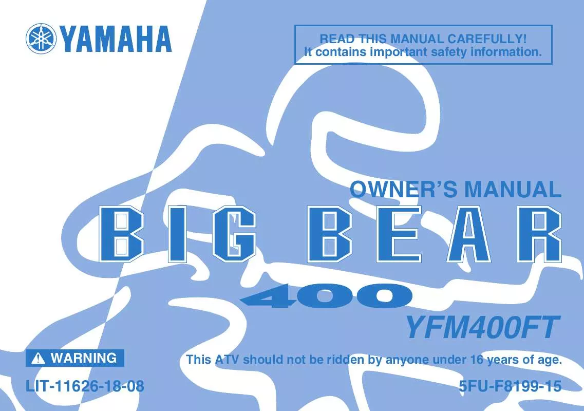 Mode d'emploi YAMAHA BIG BEAR 400 4X4-2005