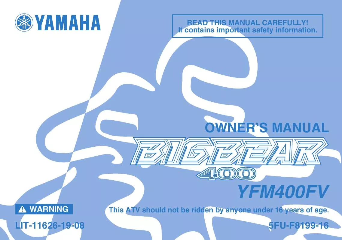 Mode d'emploi YAMAHA BIG BEAR 400 4X4-2006