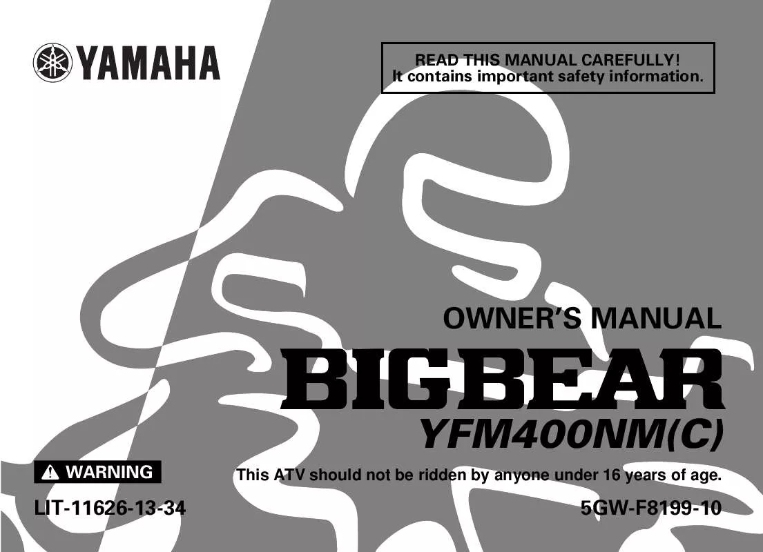 Mode d'emploi YAMAHA BIG BEAR 400-2000