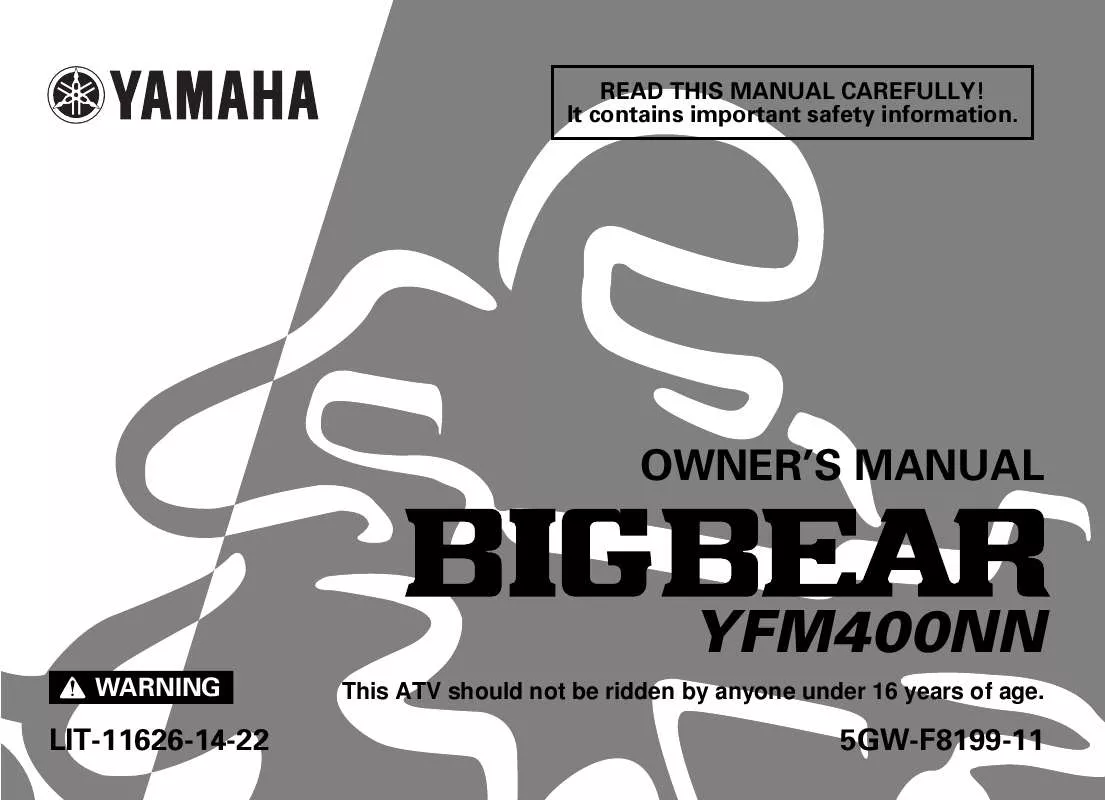 Mode d'emploi YAMAHA BIG BEAR 400-2001