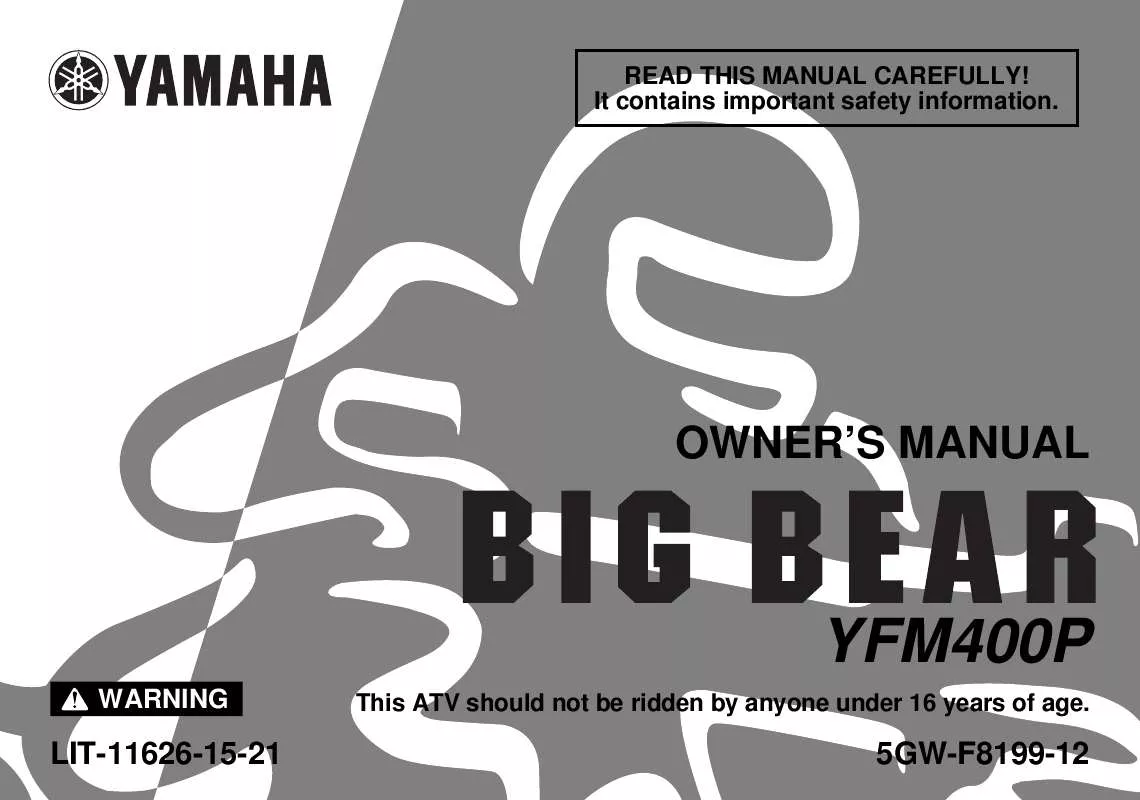 Mode d'emploi YAMAHA BIG BEAR 400-2002