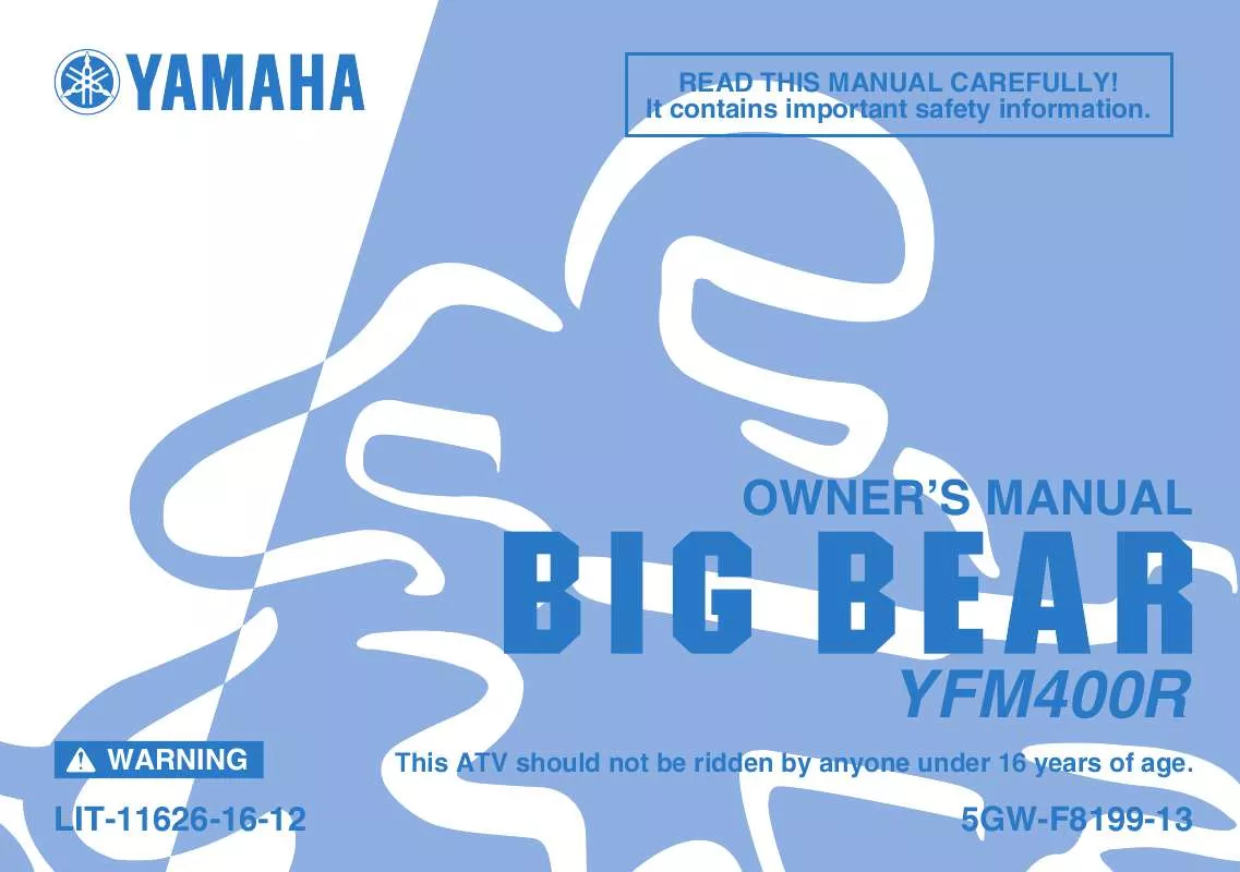 Mode d'emploi YAMAHA BIG BEAR 400-2003