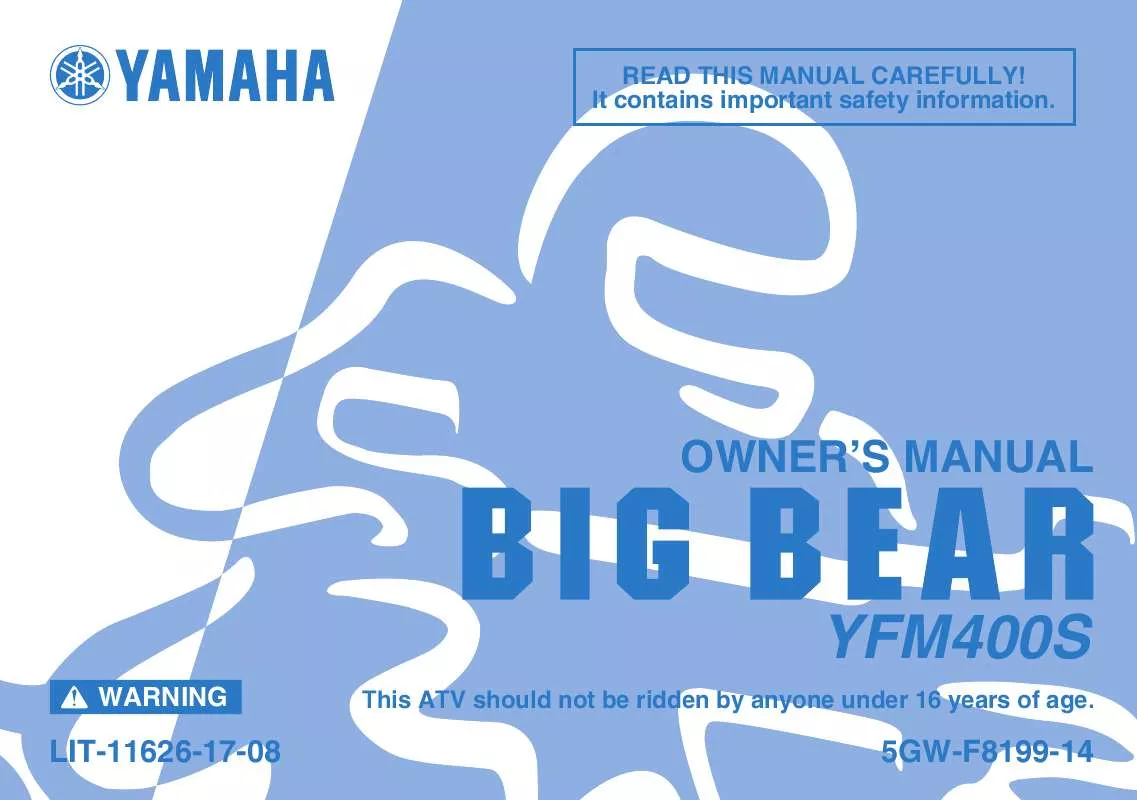 Mode d'emploi YAMAHA BIG BEAR 400-2004