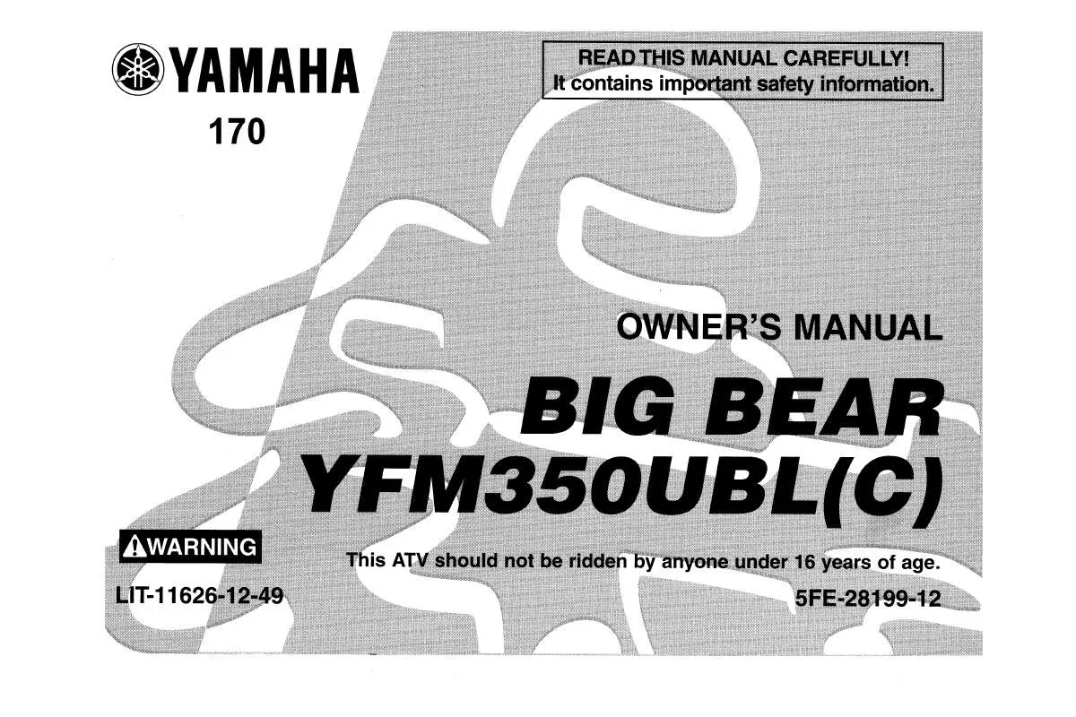 Mode d'emploi YAMAHA BIG BEAR-1999
