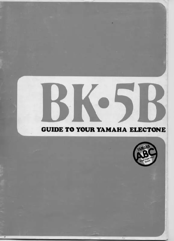 Mode d'emploi YAMAHA BK-5B