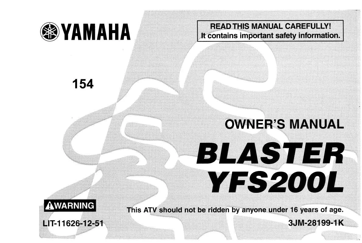 Mode d'emploi YAMAHA BLASTER-1999