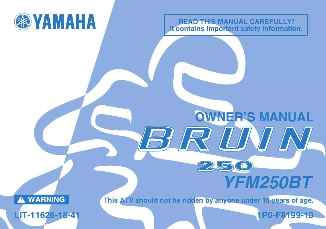 Mode d'emploi YAMAHA BRUIN 250-2005