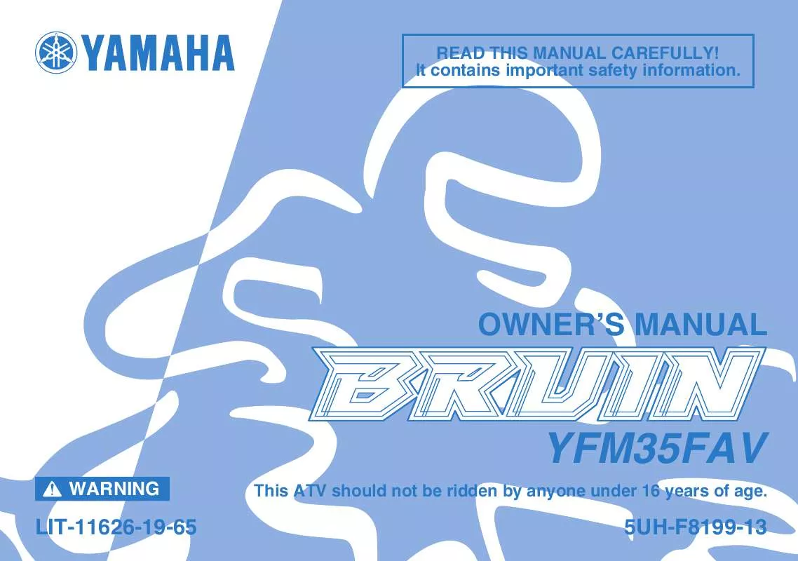 Mode d'emploi YAMAHA BRUIN 350 AUTO. 4X4-2006