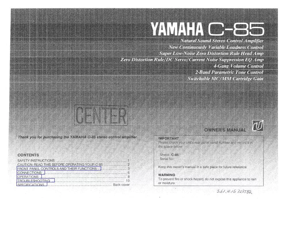 Mode d'emploi YAMAHA C-85